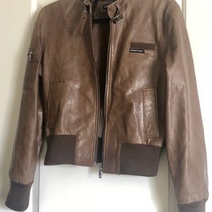 Members Only Vintage Women’s Brown Leather Jacket
